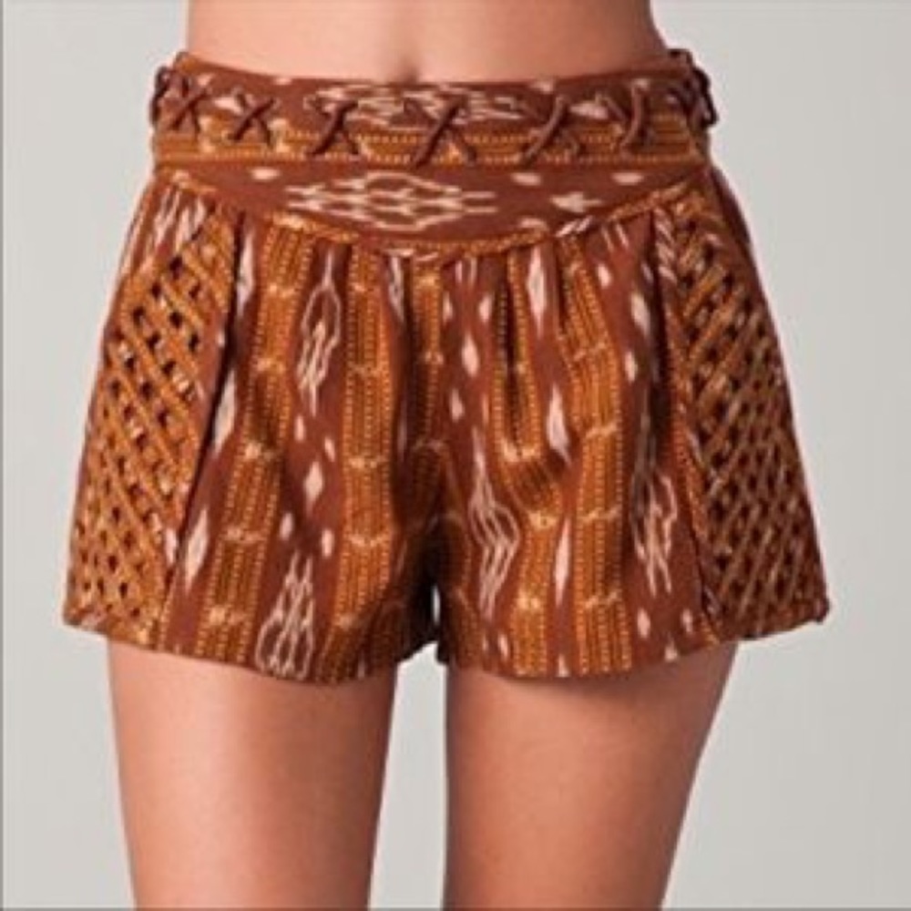 Free People Patola Ikat Lattice Shorts